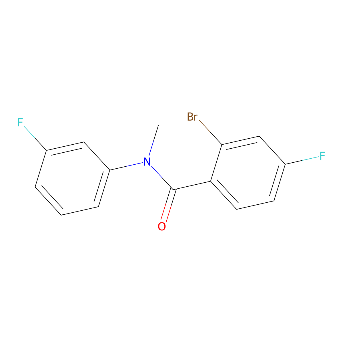 2-bromo-4-fluoro-N-(3-fluorophenyl)-N-methylbenzamide molecular structure, CAS 1455631-71-6