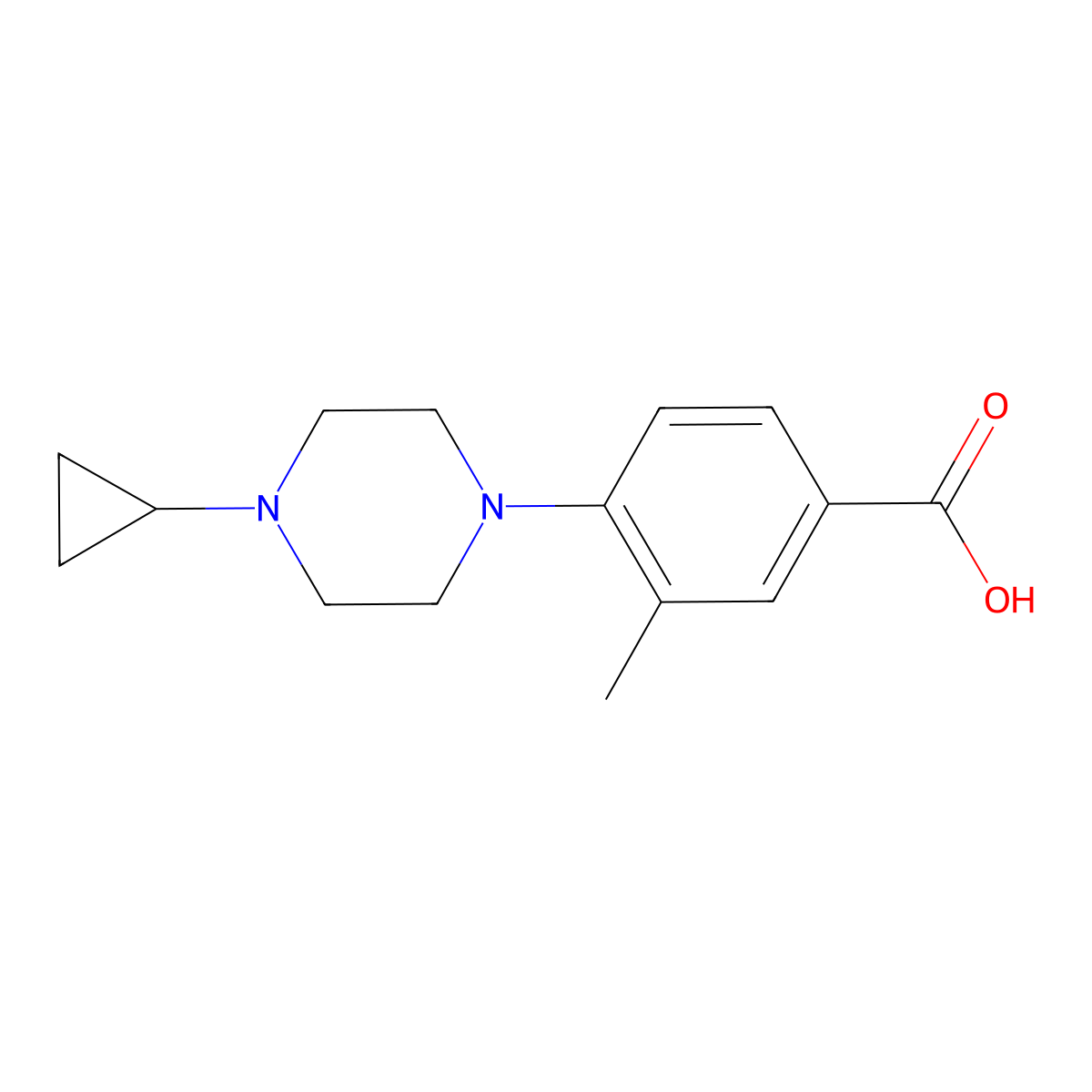 4-(4-Cyclopropylpiperazin-1-yl)-3-methylbenzoic acid molecular structure, CAS 1455641-39-0