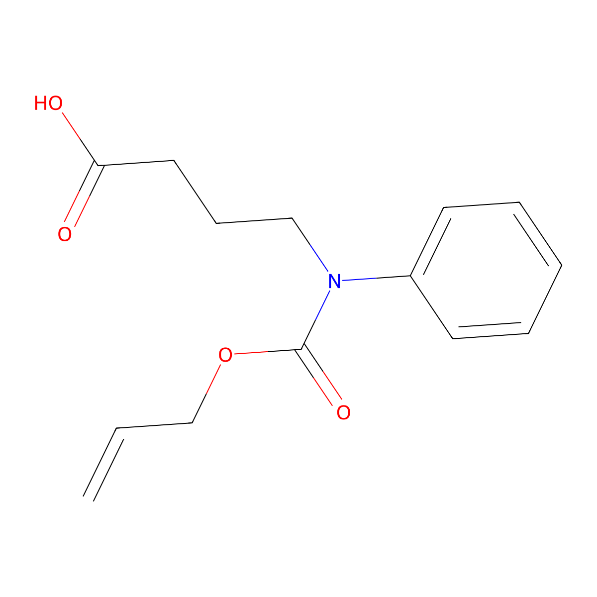 4-{Phenyl[(prop-2-en-1-yloxy)carbonyl]amino}butanoic acid molecular structure, CAS 1455645-05-2