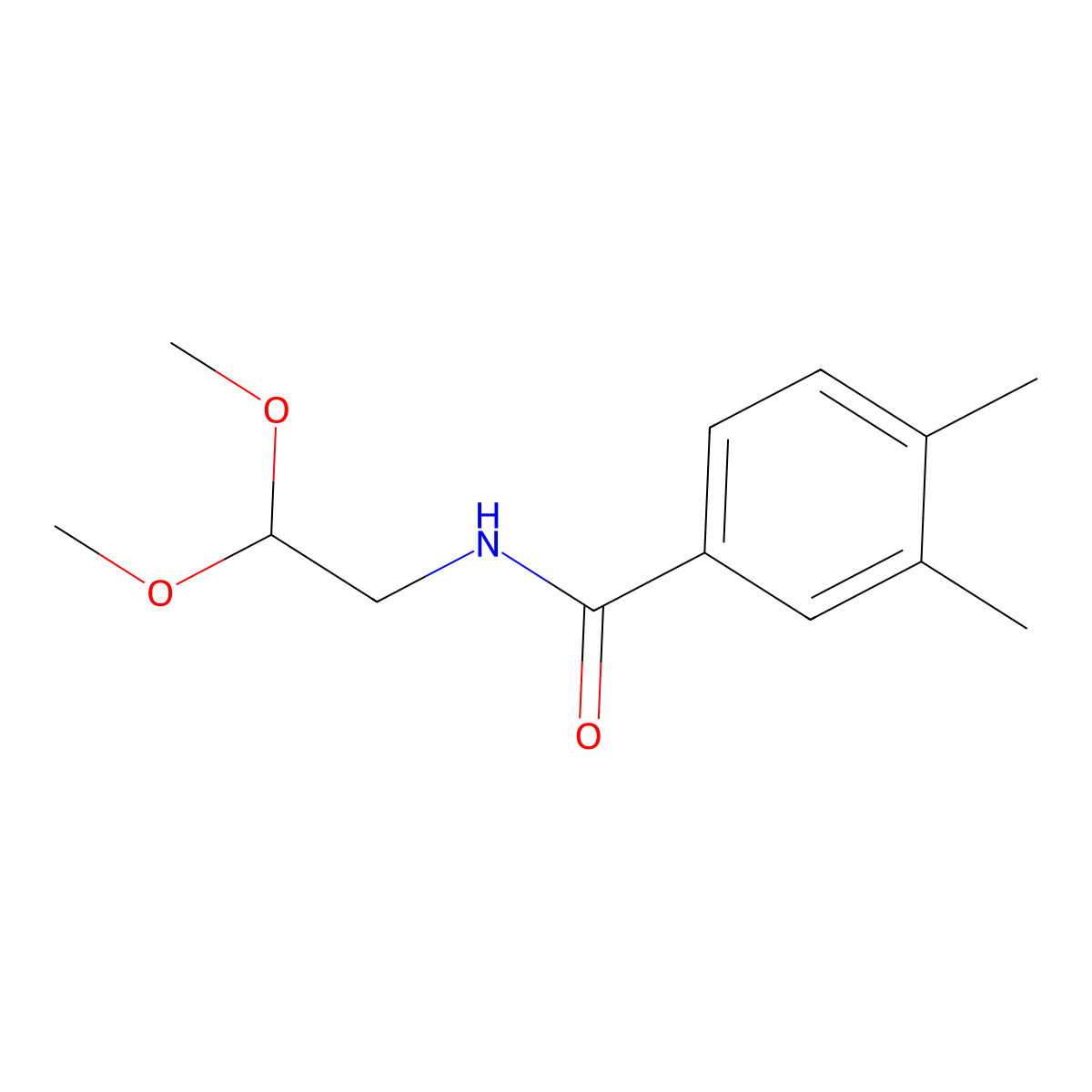 N-(2,2-dimethoxyethyl)-3,4-dimethylbenzamide molecular structure, CAS 1455646-52-2