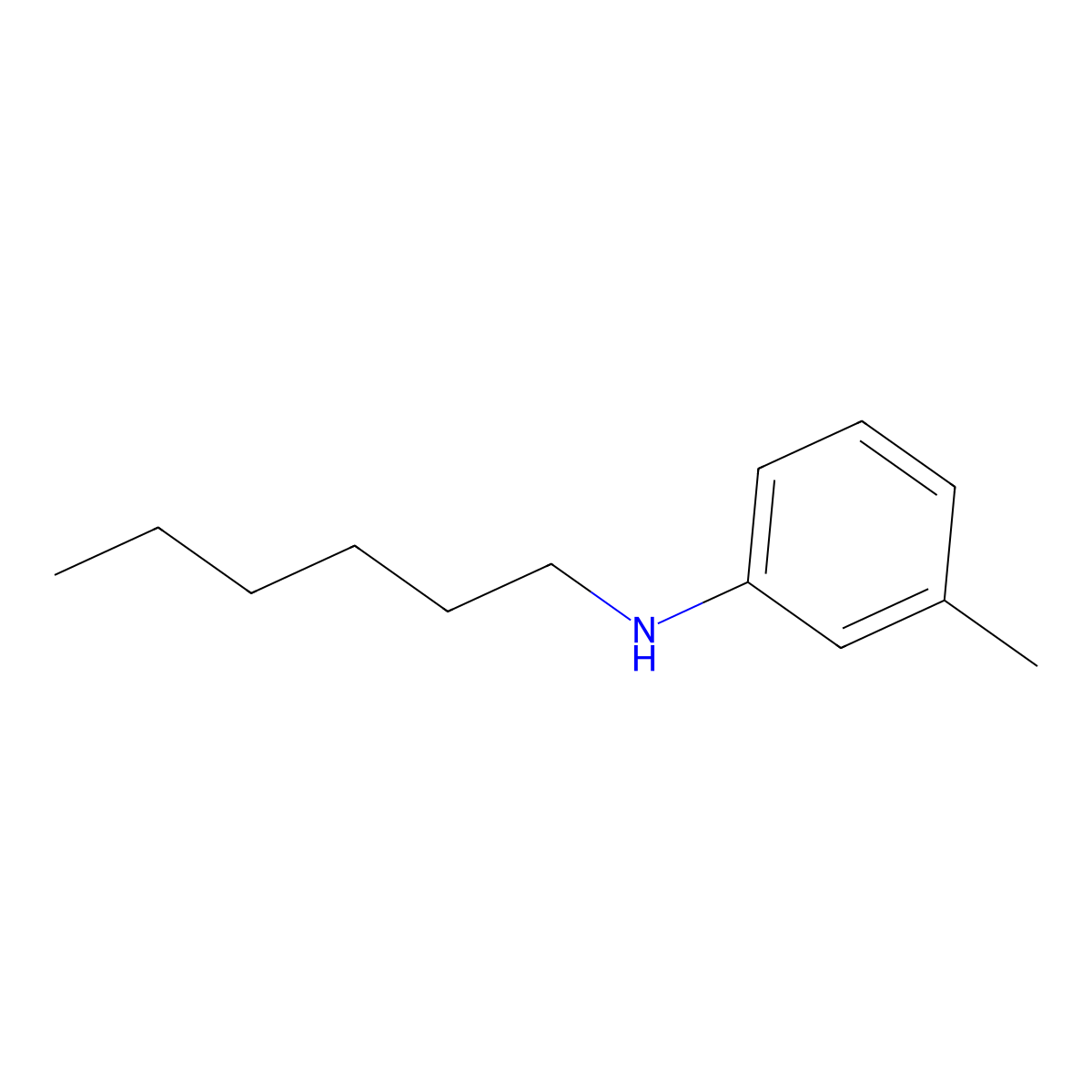 N-hexyl-3-methylaniline molecular structure, CAS 145567-64-2