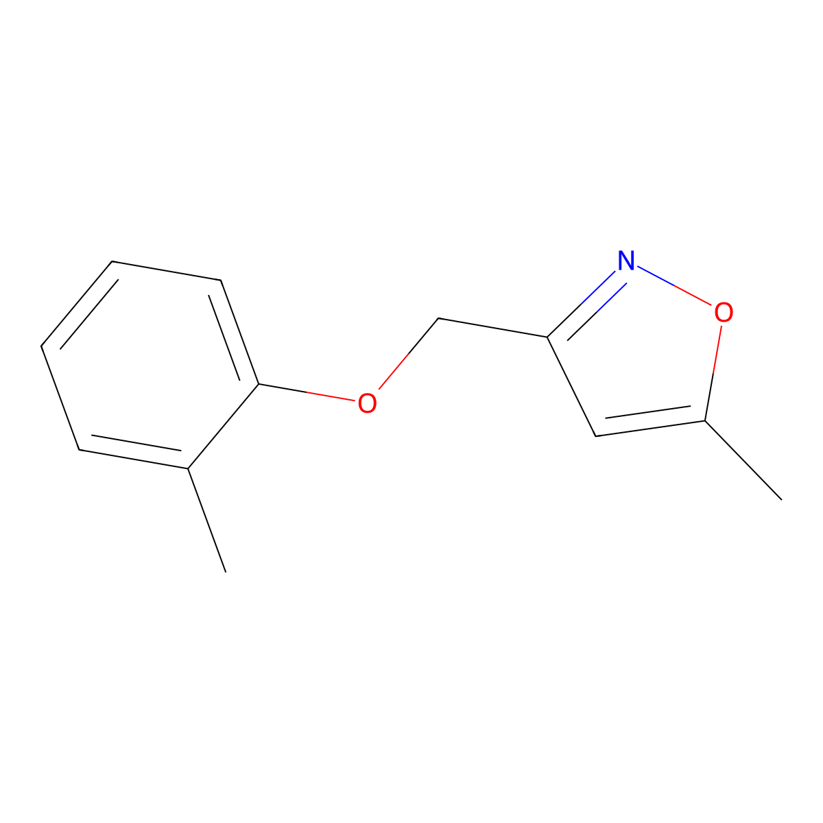 5-Methyl-3-[(2-methylphenoxy)methyl]-1,2-oxazole molecular structure, CAS 1455679-25-0