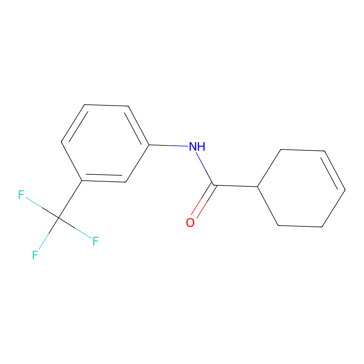 N-[3-(trifluoromethyl)phenyl]-3-cyclohexene-1-carboxamide molecular structure, CAS 14557-46-1