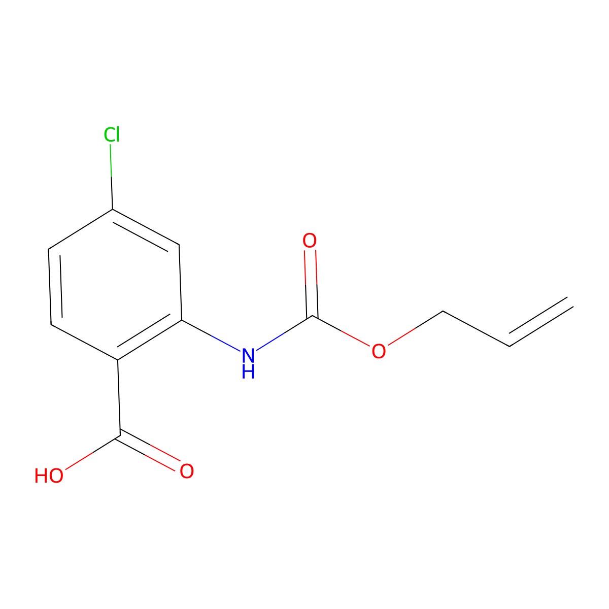 4-Chloro-2-{[(prop-2-en-1-yloxy)carbonyl]amino}benzoic acid molecular structure, CAS 1455719-65-9