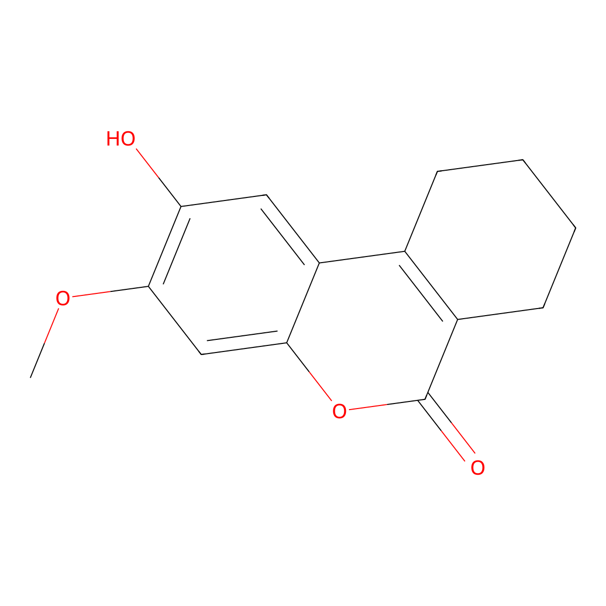 2-hydroxy-3-methoxy-7,8,9,10-tetrahydro-6H-benzo[c]chromen-6-one molecular structure, CAS 145575-31-1