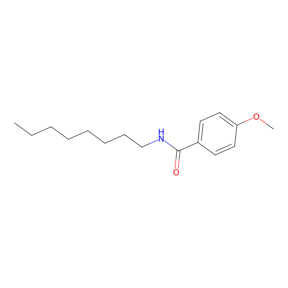 4-methoxy-N-octylbenzamide molecular structure, CAS 145575-70-8
