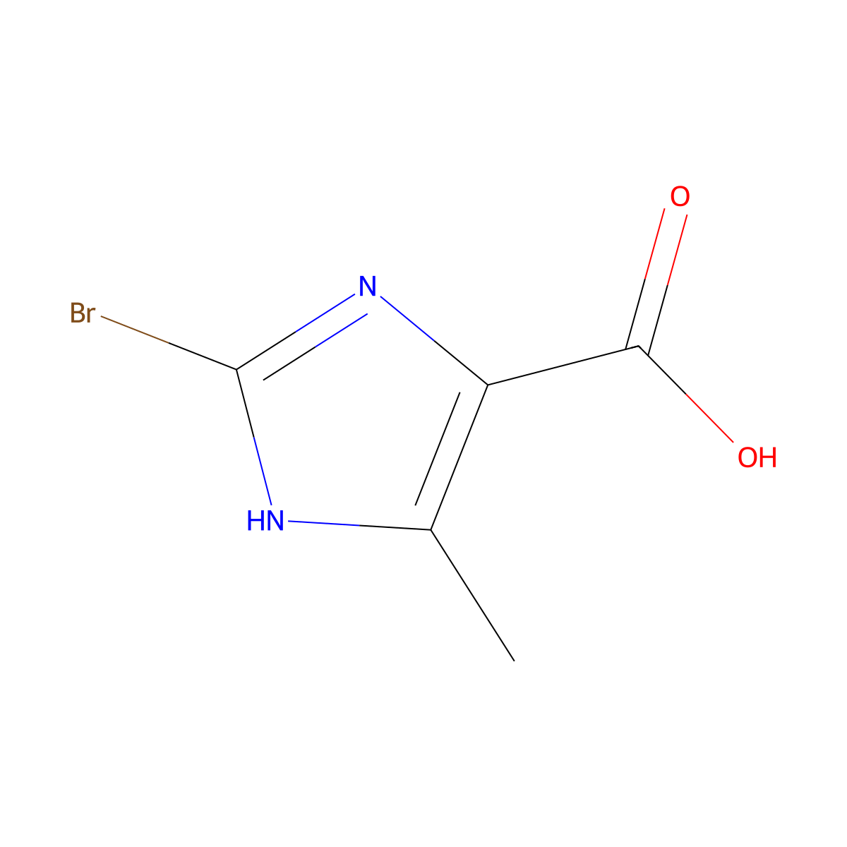 2-Bromo-4-methyl-1H-imidazole-5-carboxylic acid molecular structure, CAS 145575-90-2