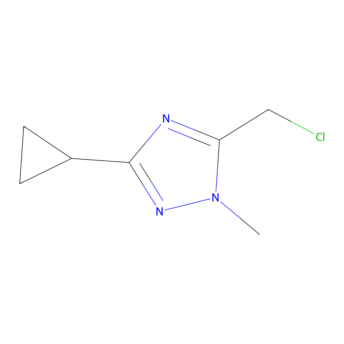 5-(chloromethyl)-3-cyclopropyl-1-methyl-1H-1,2,4-triazole molecular structure, CAS 145578-19-4