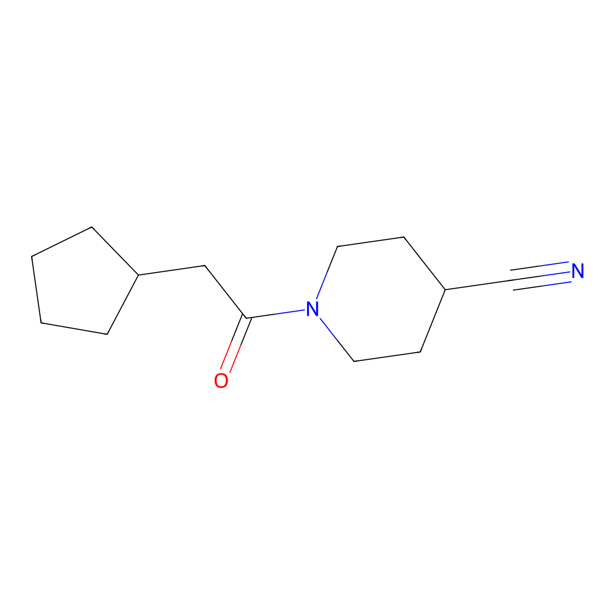 1-(2-Cyclopentylacetyl)piperidine-4-carbonitrile molecular structure, CAS 1455796-45-8