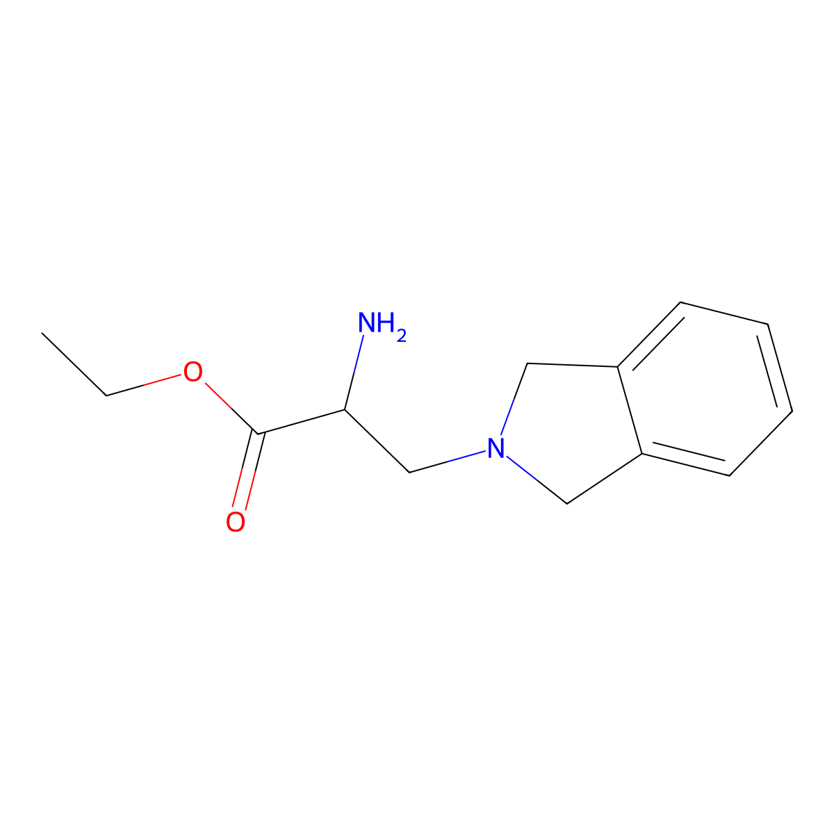 ethyl 2-amino-3-(2,3-dihydro-1H-isoindol-2-yl)propanoate molecular structure, CAS 1455834-40-8