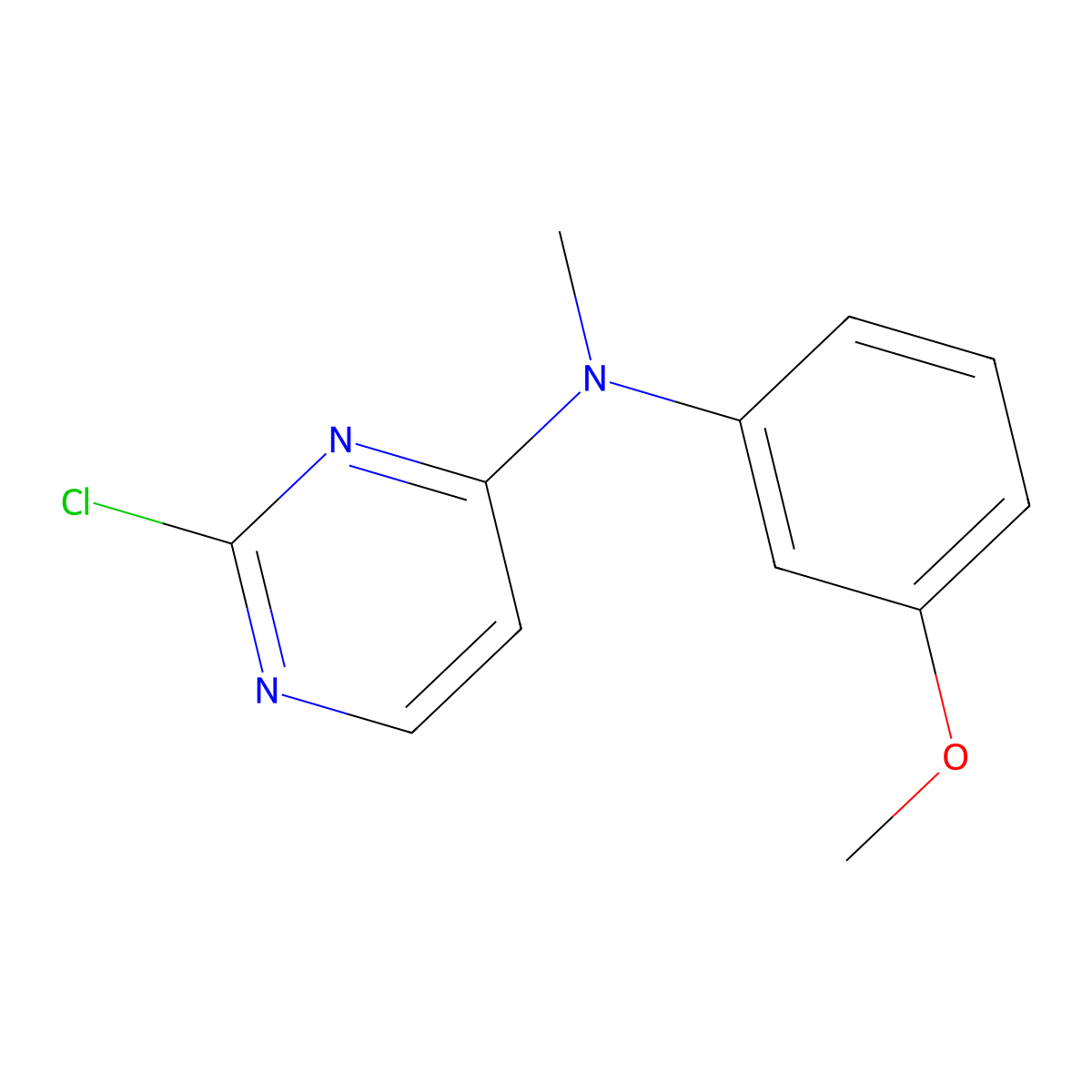 2-chloro-N-(3-methoxyphenyl)-N-methylpyrimidin-4-amine molecular structure, CAS 1455843-83-0