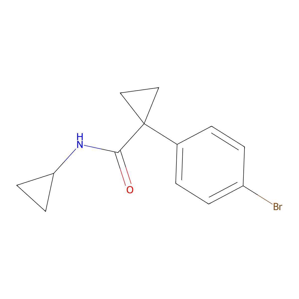 1-(4-Bromophenyl)-N-cyclopropylcyclopropanecarboxamide molecular structure, CAS 1455847-41-2