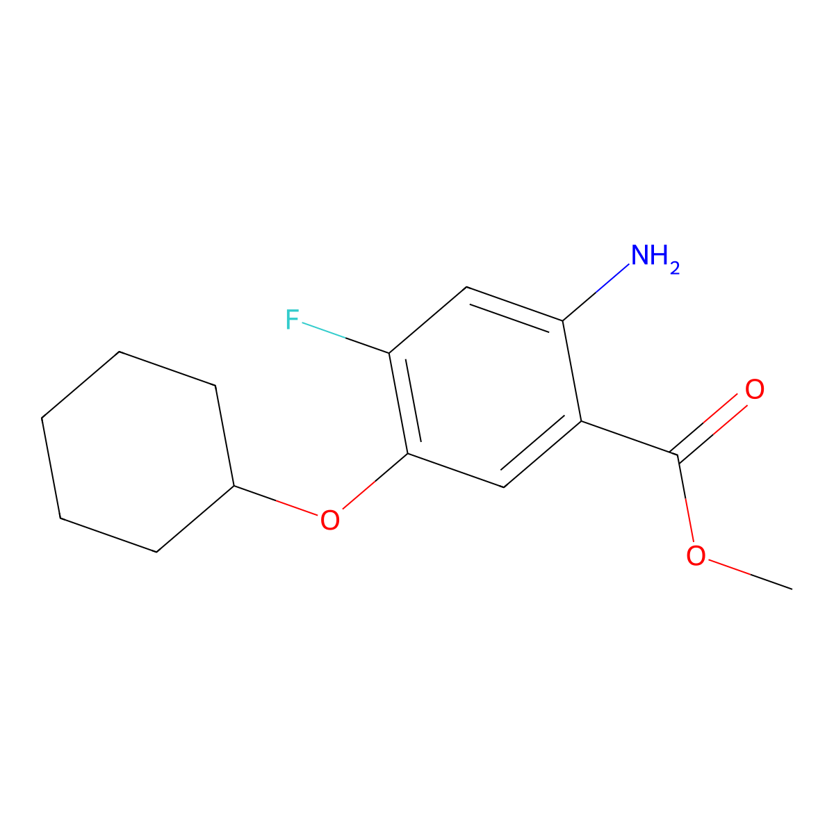 Methyl 2-amino-5-(cyclohexyloxy)-4-fluorobenzoate molecular structure, CAS 1455878-42-8