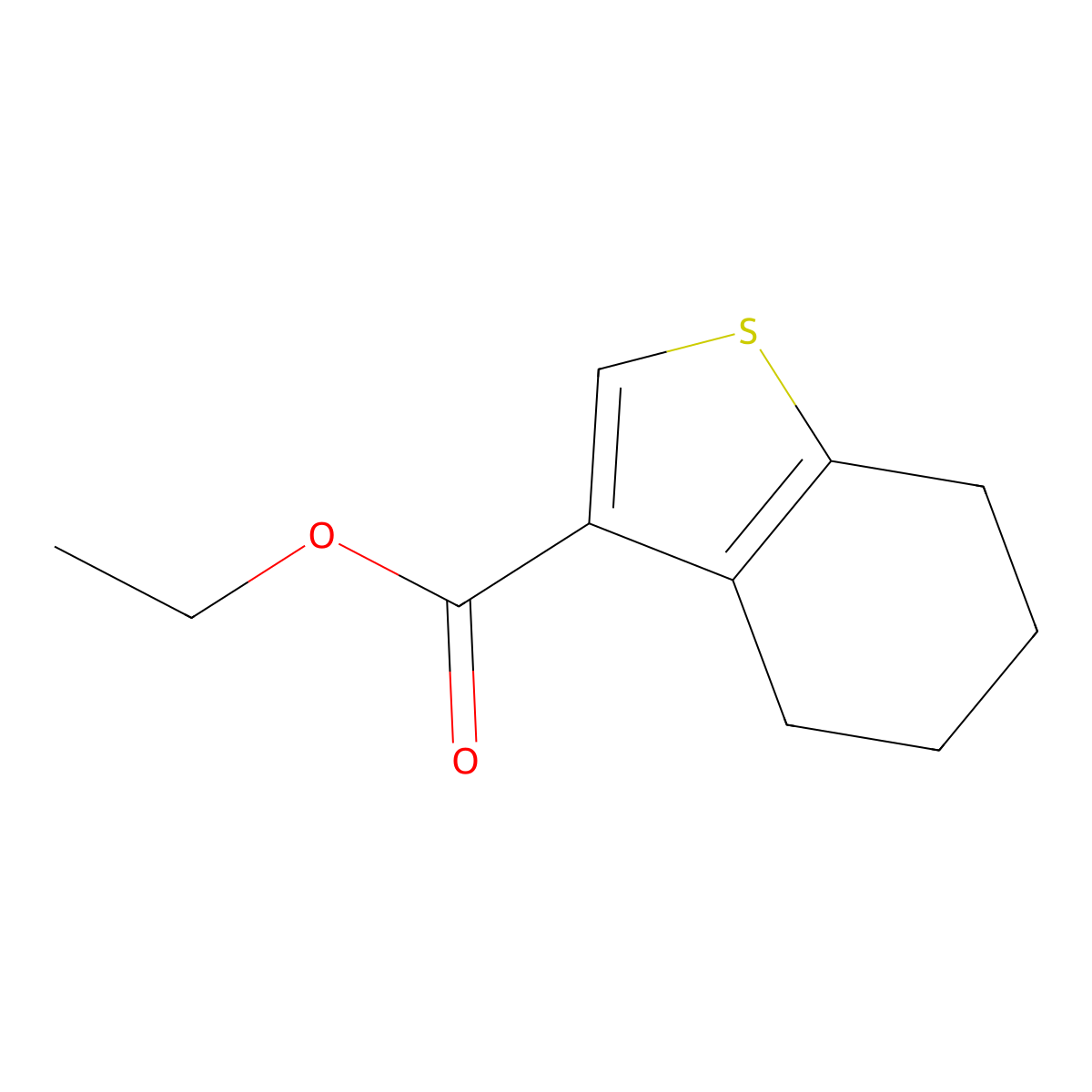 Ethyl 4,5,6,7-tetrahydrobenzo[b]thiophene-3-carboxylate molecular structure, CAS 14559-12-7