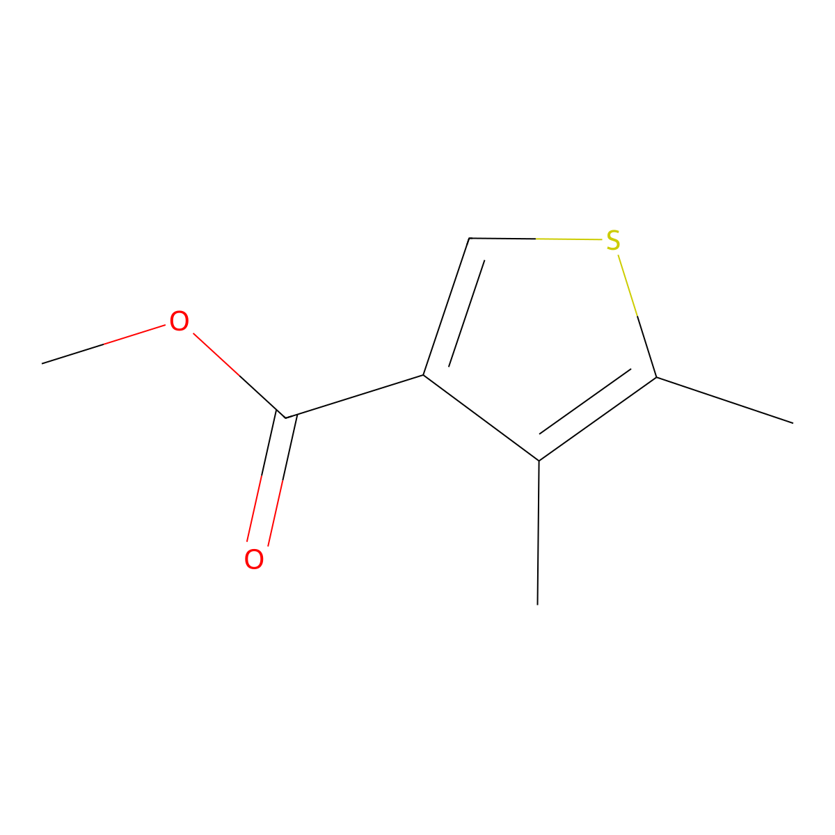 3-Thiophenecarboxylic acid, 4,5-dimethyl-, methyl ester molecular structure, CAS 14559-13-8