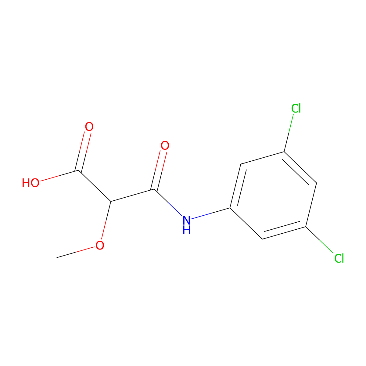 2-[(3,5-Dichlorophenyl)carbamoyl]-2-methoxyacetic acid molecular structure, CAS 145592-20-7