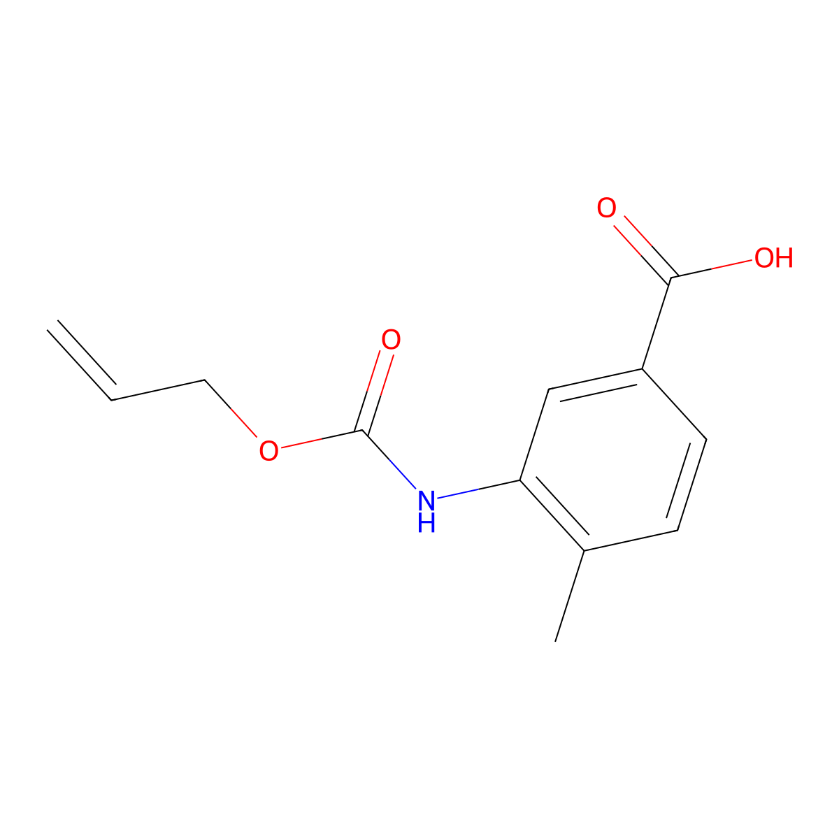 4-Methyl-3-{[(prop-2-en-1-yloxy)carbonyl]amino}benzoic acid molecular structure, CAS 1455941-93-1