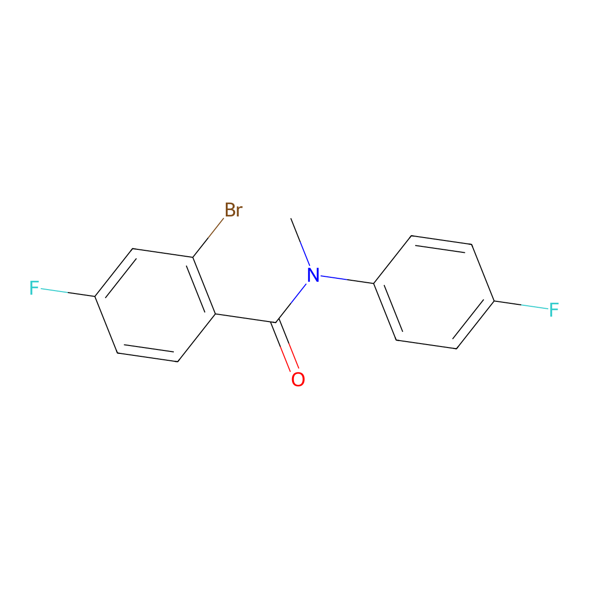 2-bromo-4-fluoro-N-(4-fluorophenyl)-N-methylbenzamide molecular structure, CAS 1455955-04-0