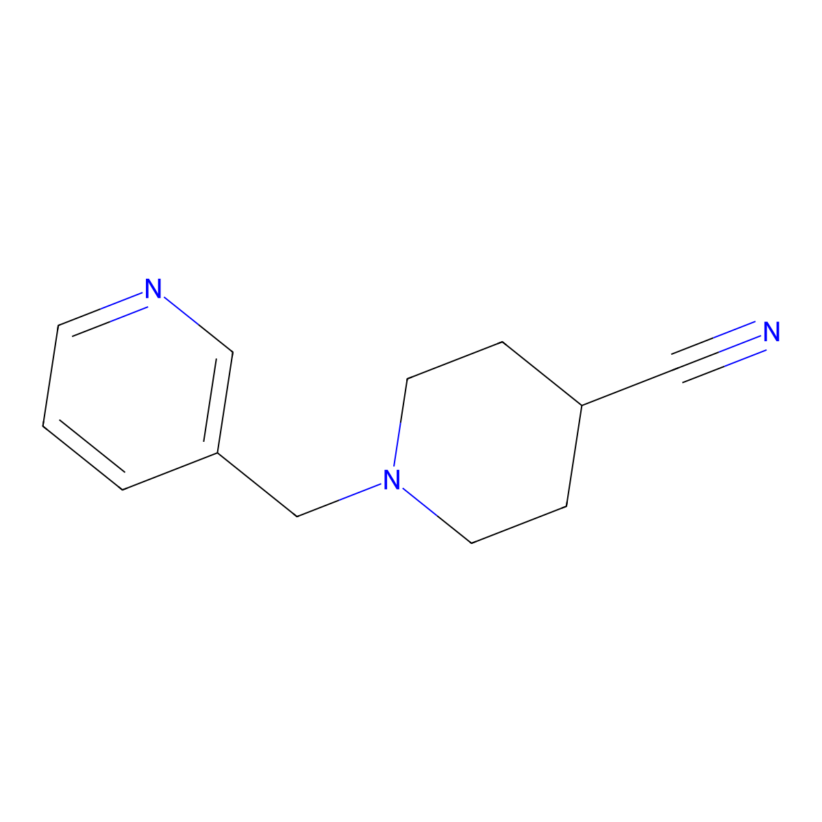 1-(Pyridin-3-ylmethyl)piperidine-4-carbonitrile molecular structure, CAS 1455965-95-3