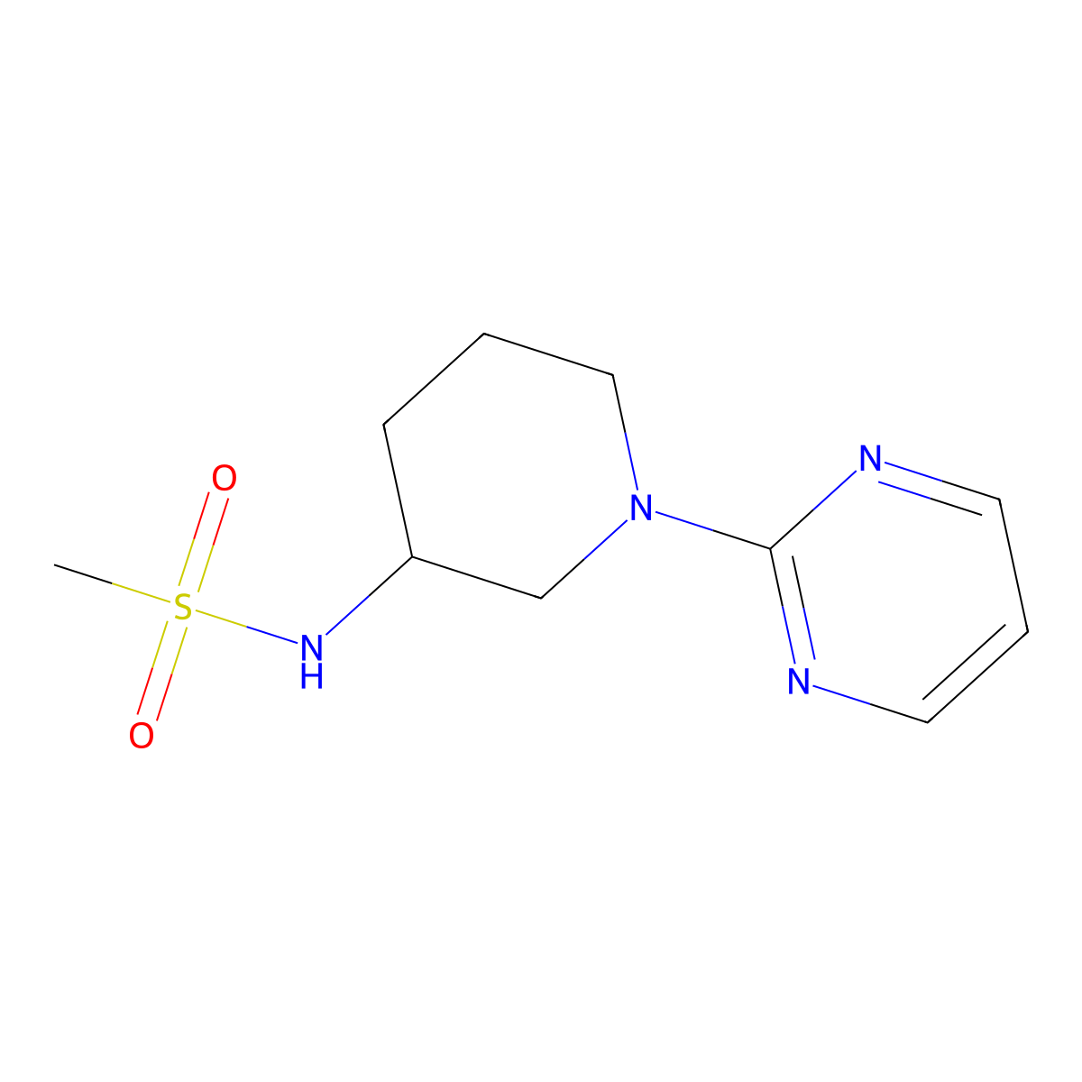 N-[1-(pyrimidin-2-yl)piperidin-3-yl]methanesulfonamide molecular structure, CAS 1455981-64-2