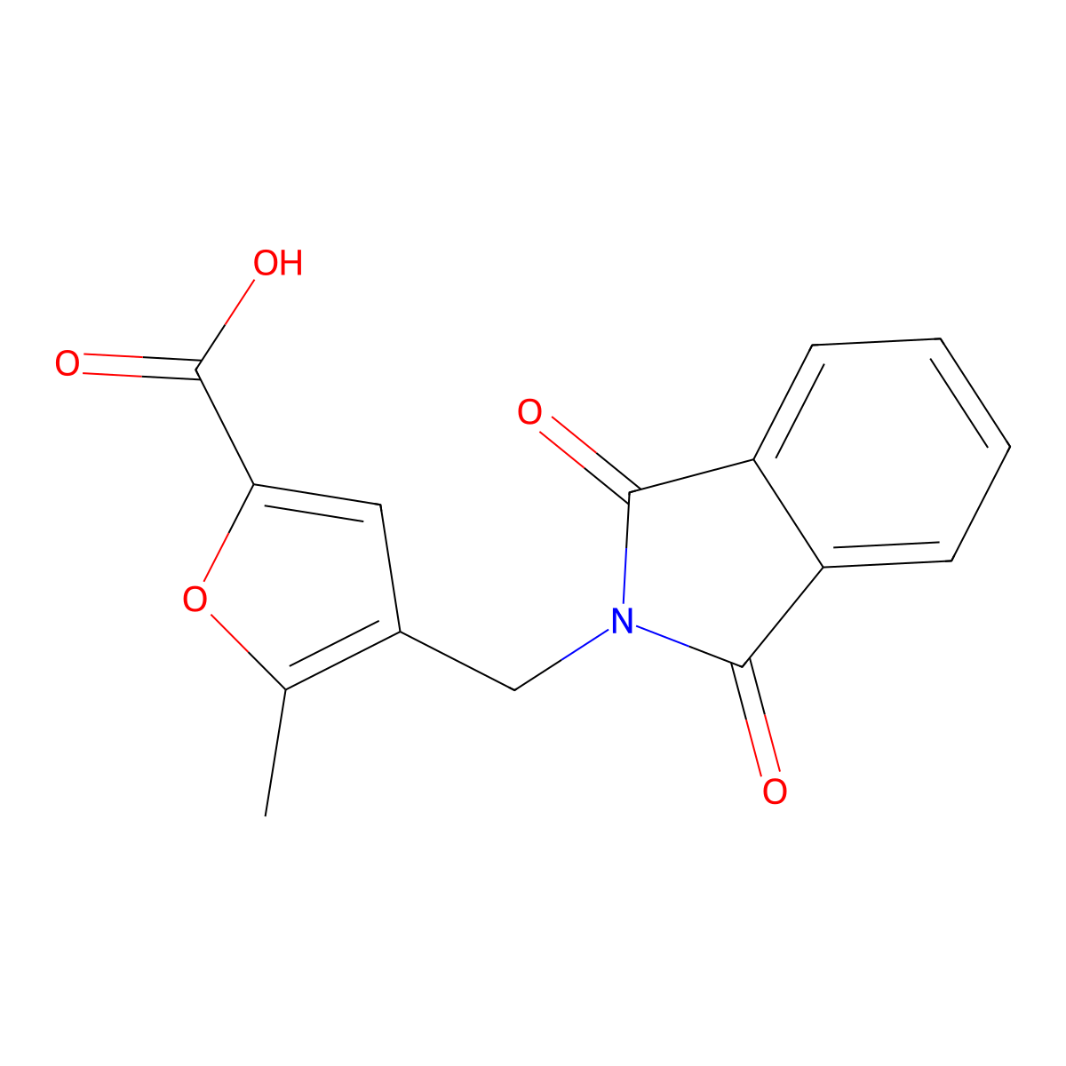 4-[(1,3-dioxo-2,3-dihydro-1H-isoindol-2-yl)methyl]-5-methylfuran-2-carboxylic acid molecular structure, CAS 1455991-37-3