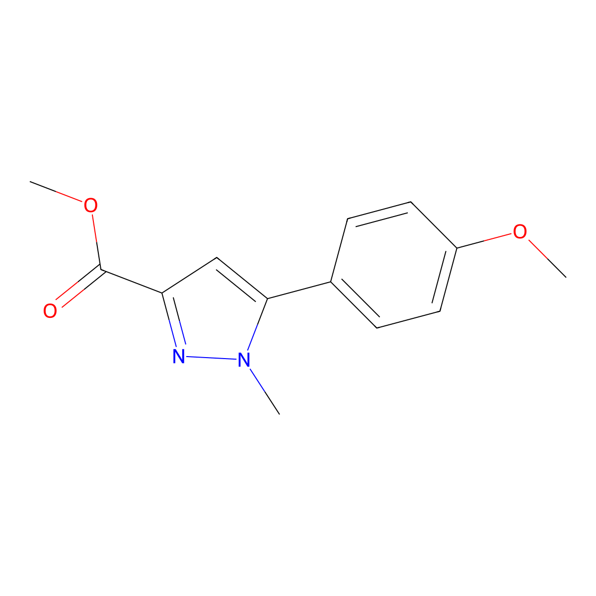 Methyl 5-(4-methoxyphenyl)-1-methyl-1h-pyrazole-3-carboxylate molecular structure, CAS 1455993-80-2