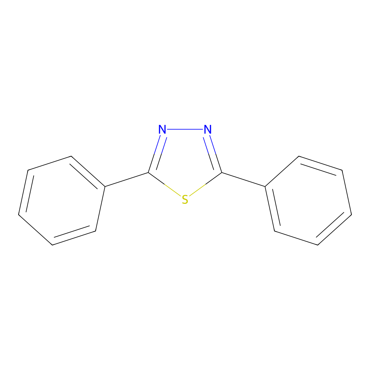 1,3,4-Thiadiazole, 2,5-diphenyl- molecular structure, CAS 1456-21-9