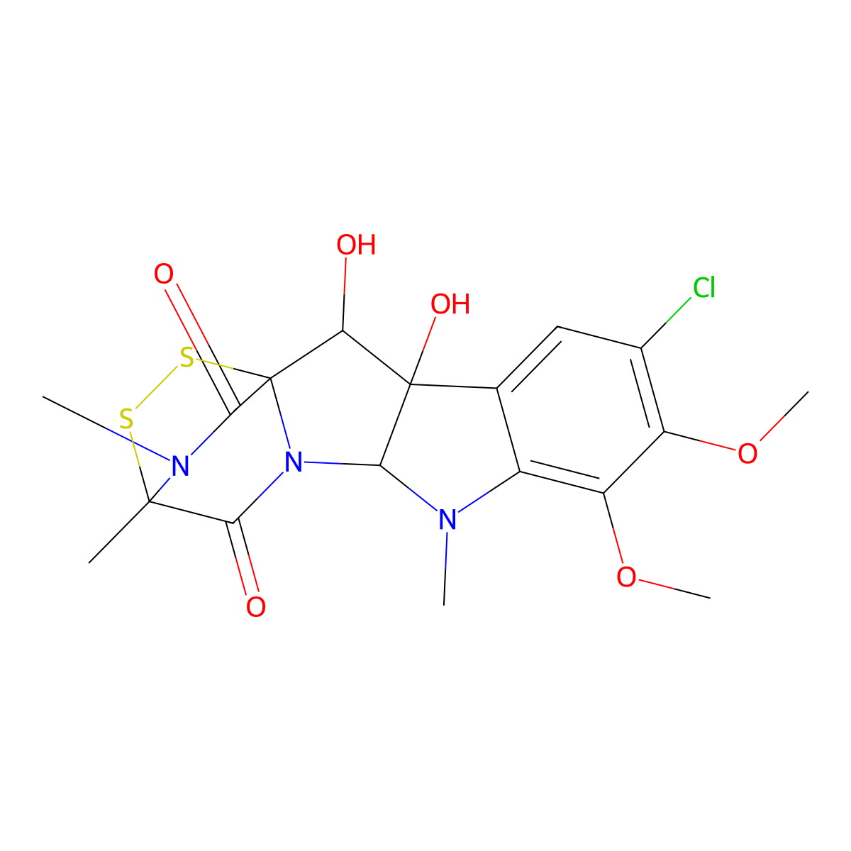 Sporidesmin molecular structure, CAS 1456-55-9