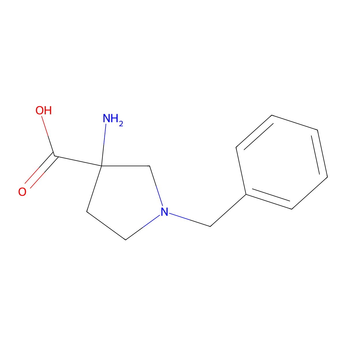 3-Amino-1-benzylpyrrolidine-3-carboxylic acid molecular structure, CAS 145602-87-5