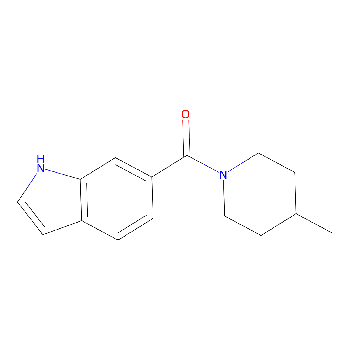 (1H-indol-6-yl)(4-methylpiperidin-1-yl)methanone molecular structure, CAS 1456027-77-2