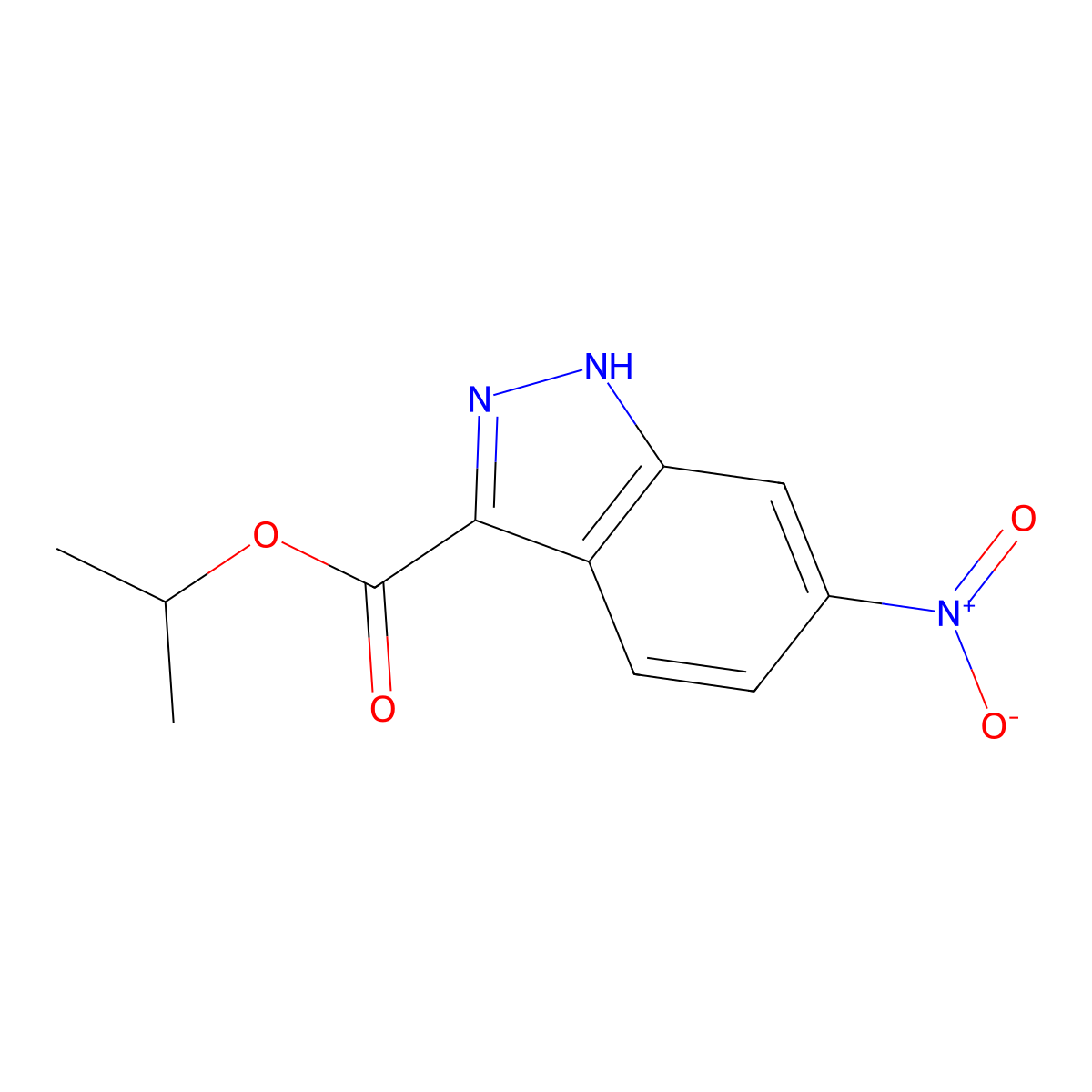 Isopropyl 6-nitro-1H-indazole-3-carboxylate molecular structure, CAS 1456070-30-6