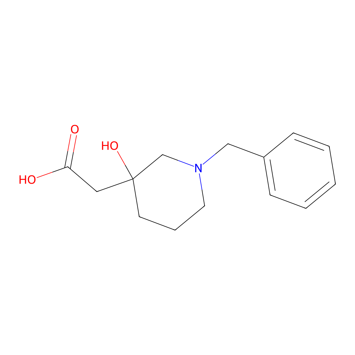 2-(1-Benzyl-3-hydroxypiperidin-3-yl)acetic acid molecular structure, CAS 1456082-67-9