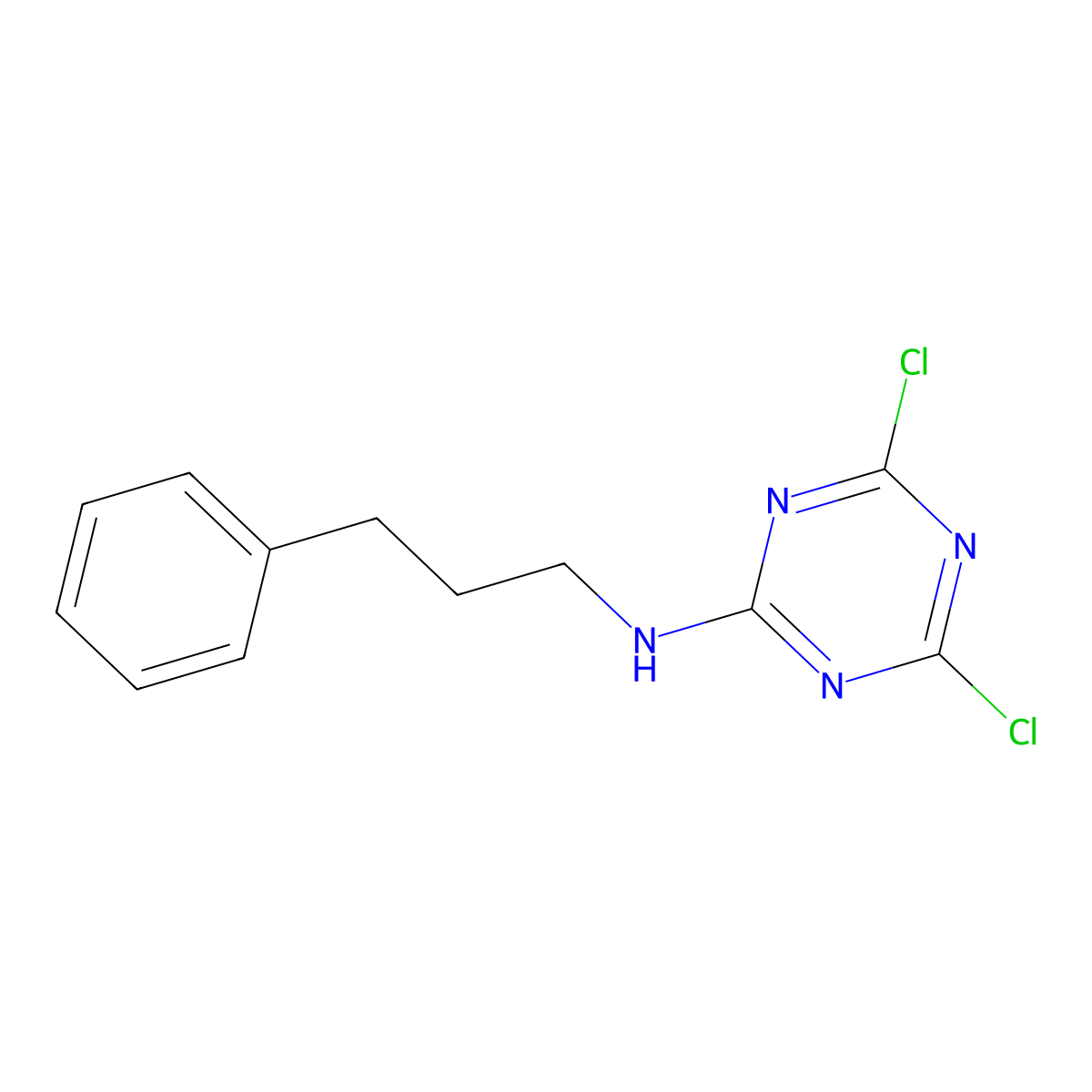 4,6-dichloro-N-(3-phenylpropyl)-1,3,5-triazin-2-amine molecular structure, CAS 1456089-75-0