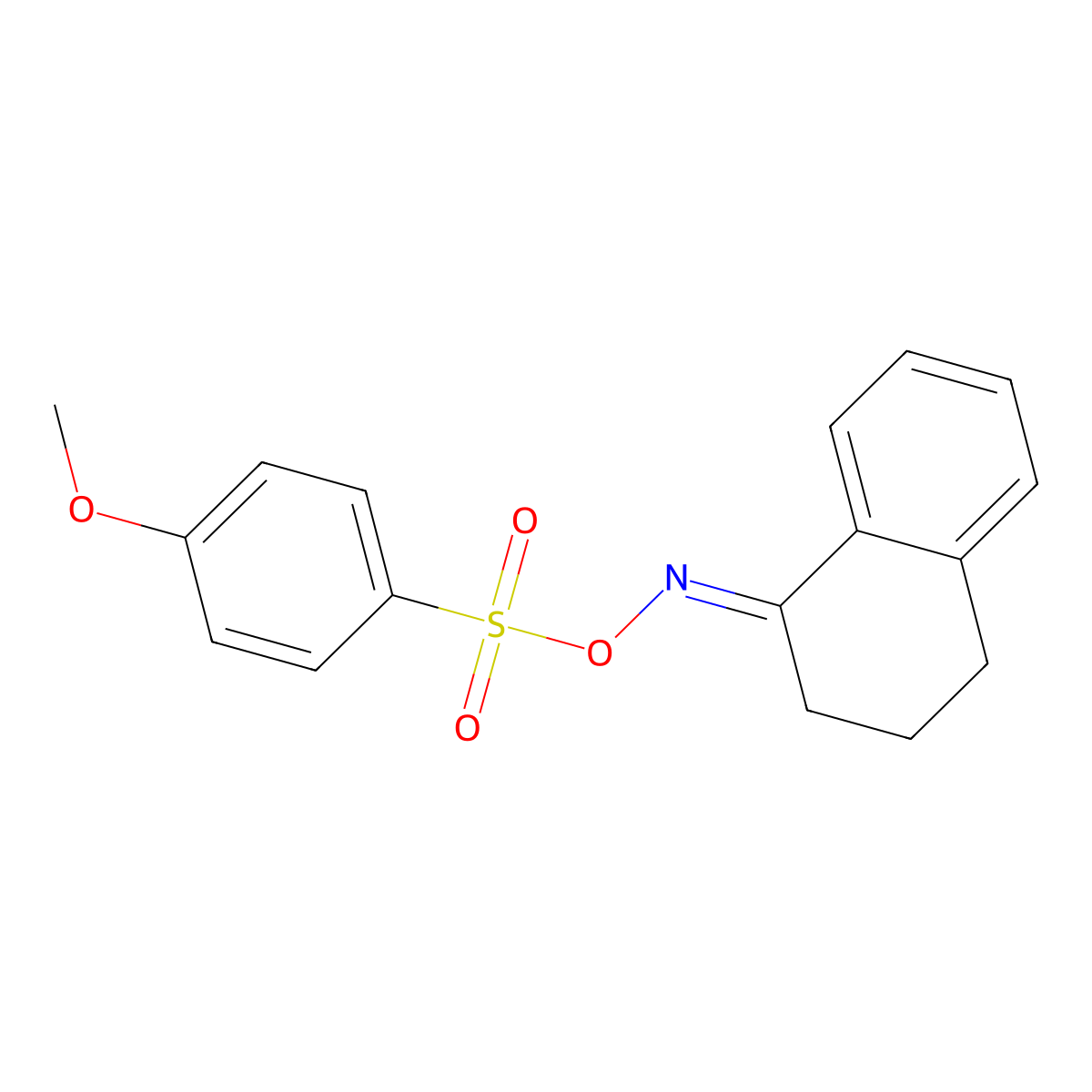 {[3,4-dihydro-1(2H)-naphthalenylidenamino]oxy}(4-methoxyphenyl)dioxo-lambda~6~-sulfane molecular structure, CAS 145609-81-0