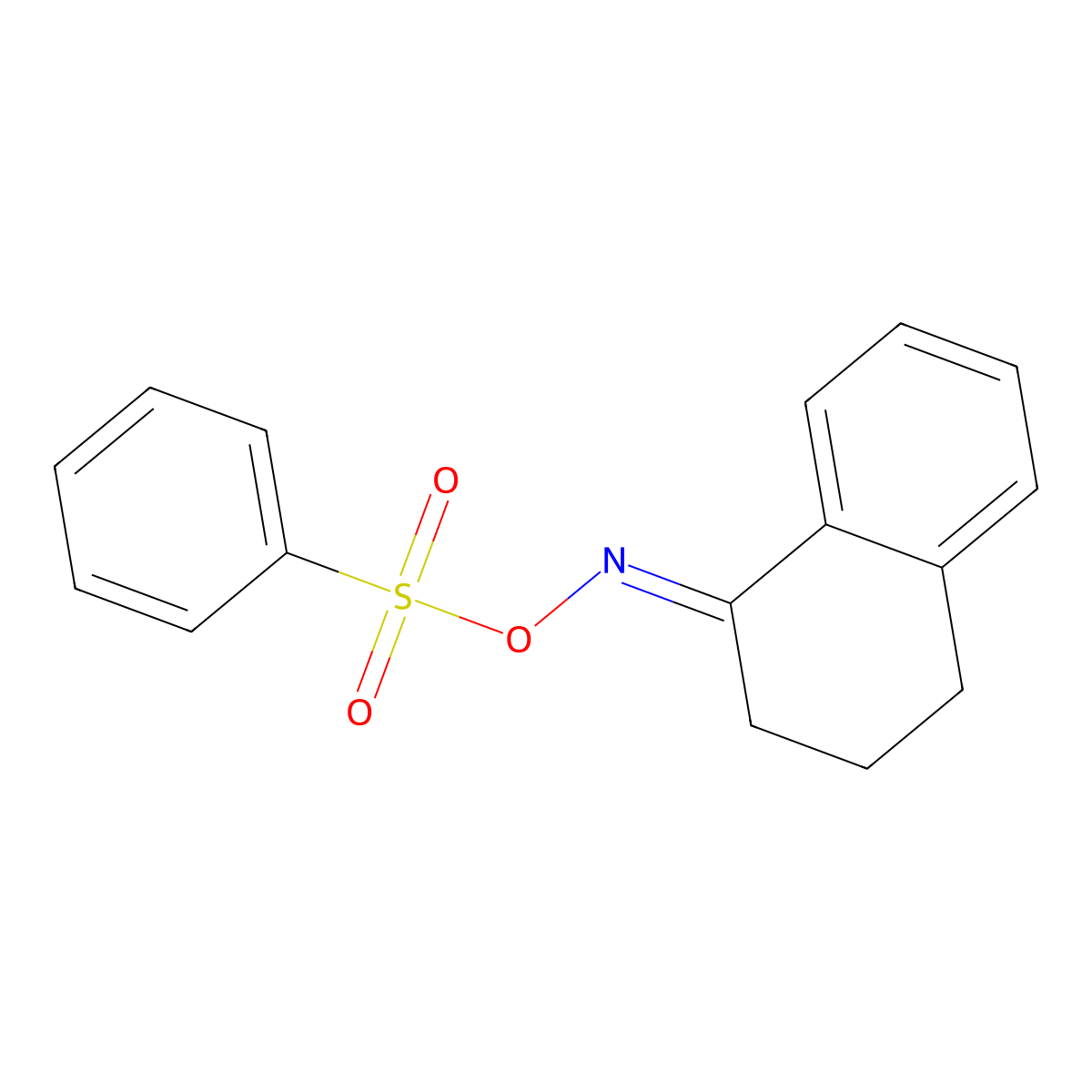 {[3,4-dihydro-1(2H)-naphthalenylidenamino]oxy}(dioxo)phenyl-lambda~6~-sulfane molecular structure, CAS 145609-82-1