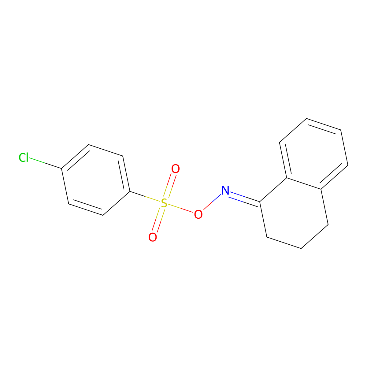 (4-chlorophenyl){[3,4-dihydro-1(2H)-naphthalenylidenamino]oxy}dioxo-lambda~6~-sulfane molecular structure, CAS 145609-83-2