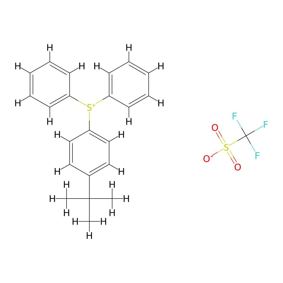 (4-tert-Butylphenyl)diphenylsulfonium triflate molecular structure, CAS 145612-66-4