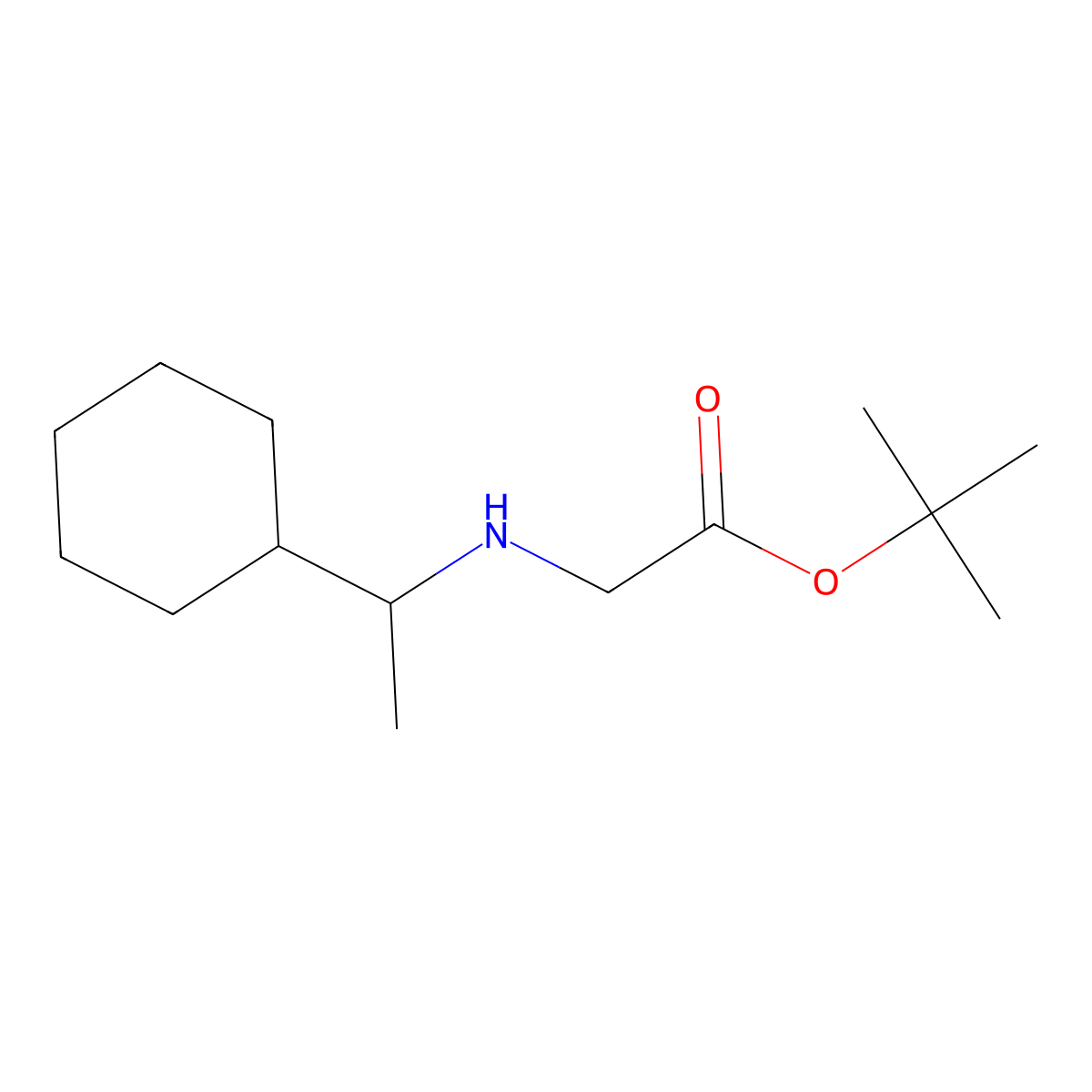 Tert-butyl 2-[(1-cyclohexylethyl)amino]acetate molecular structure, CAS 1456121-96-2