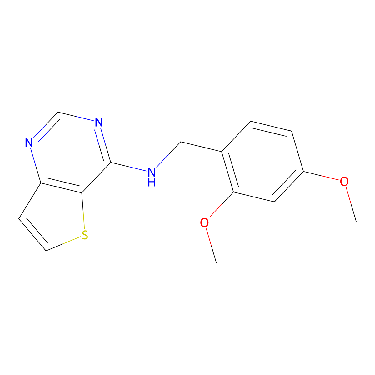 N-[(2,4-dimethoxyphenyl)methyl]thieno[3,2-d]pyrimidin-4-amine molecular structure, CAS 1456174-43-8