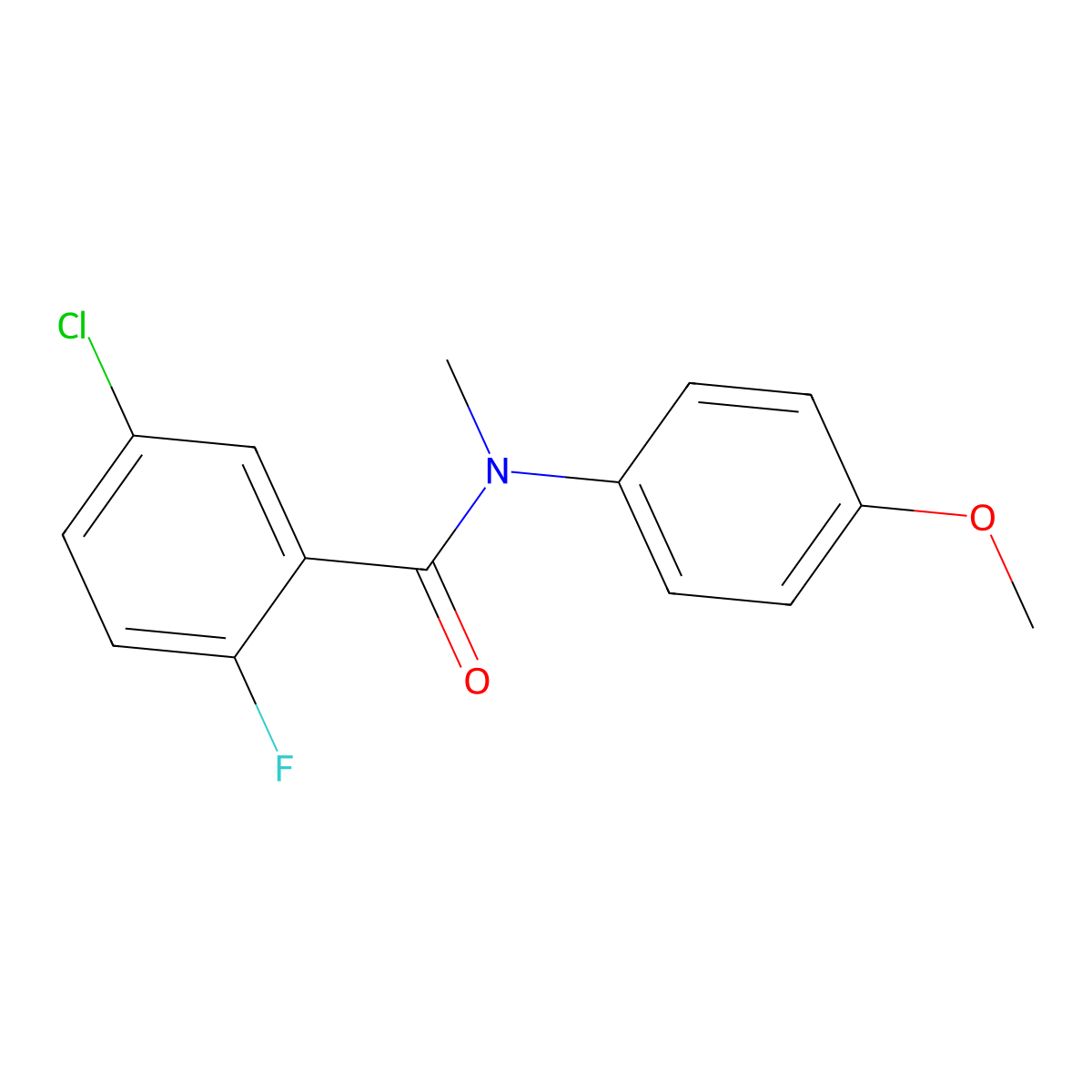 5-chloro-2-fluoro-N-(4-methoxyphenyl)-N-methylbenzamide molecular structure, CAS 1456198-02-9
