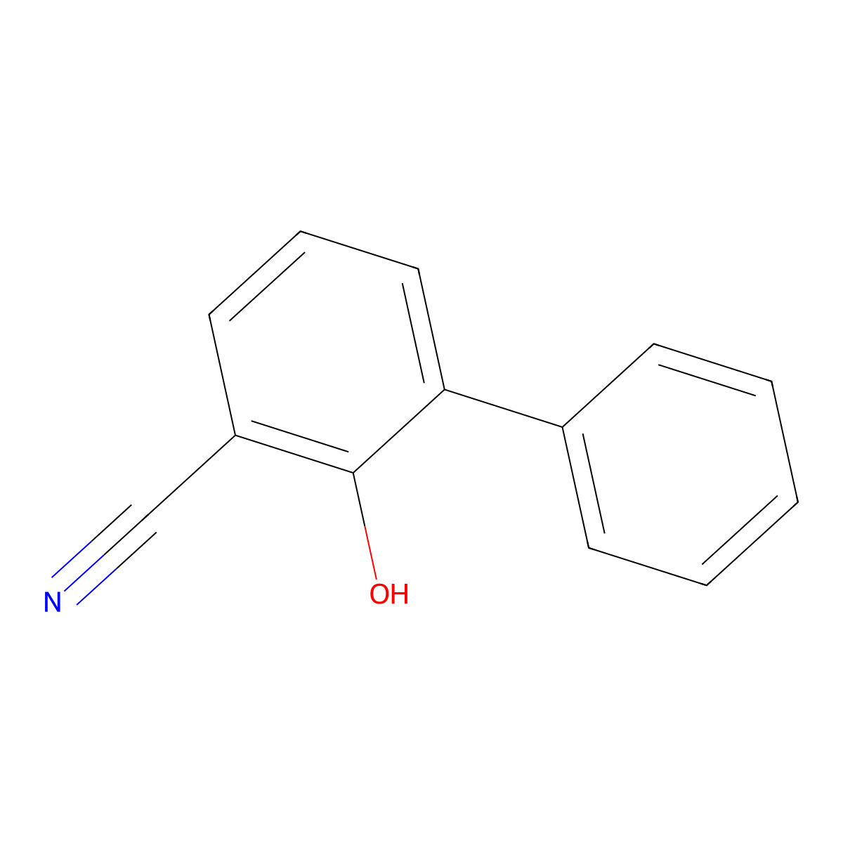 2-Hydroxy[1,1'-biphenyl]-3-carbonitrile molecular structure, CAS 14562-11-9