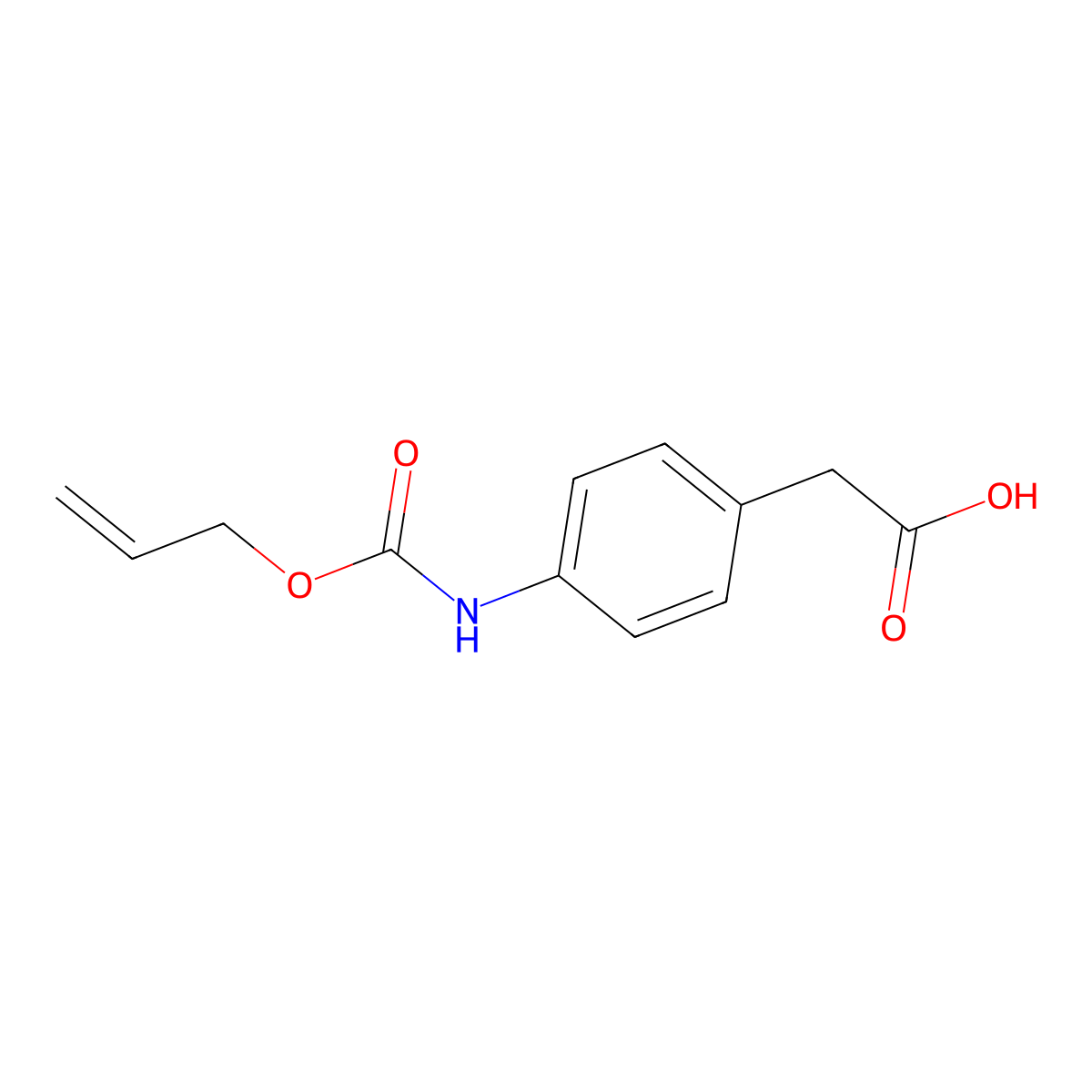 2-(4-{[(Prop-2-en-1-yloxy)carbonyl]amino}phenyl)acetic acid molecular structure, CAS 1456205-57-4