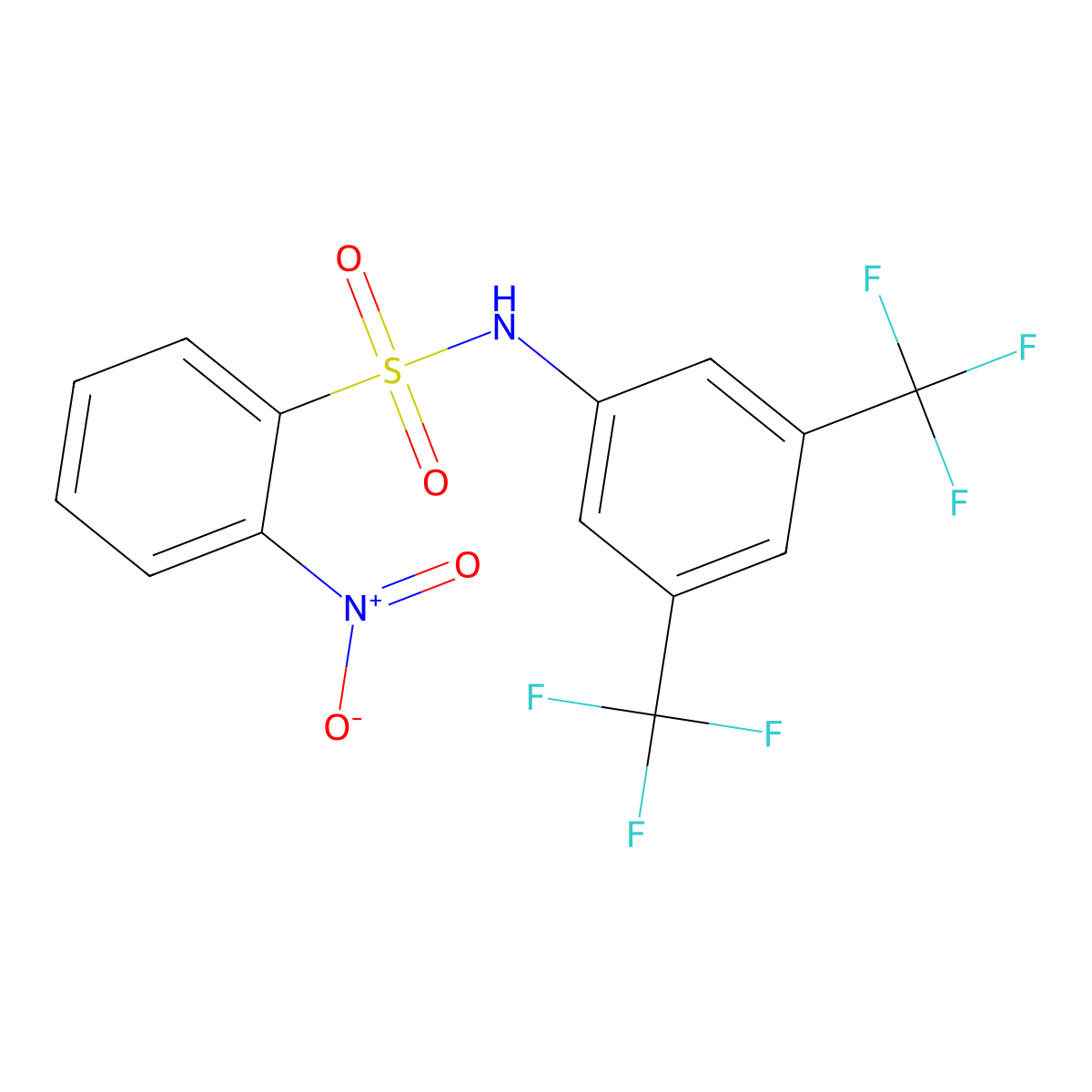 N-[3,5-bis(trifluoromethyl)phenyl]-2-nitrobenzenesulfonamide molecular structure, CAS 145621-37-0