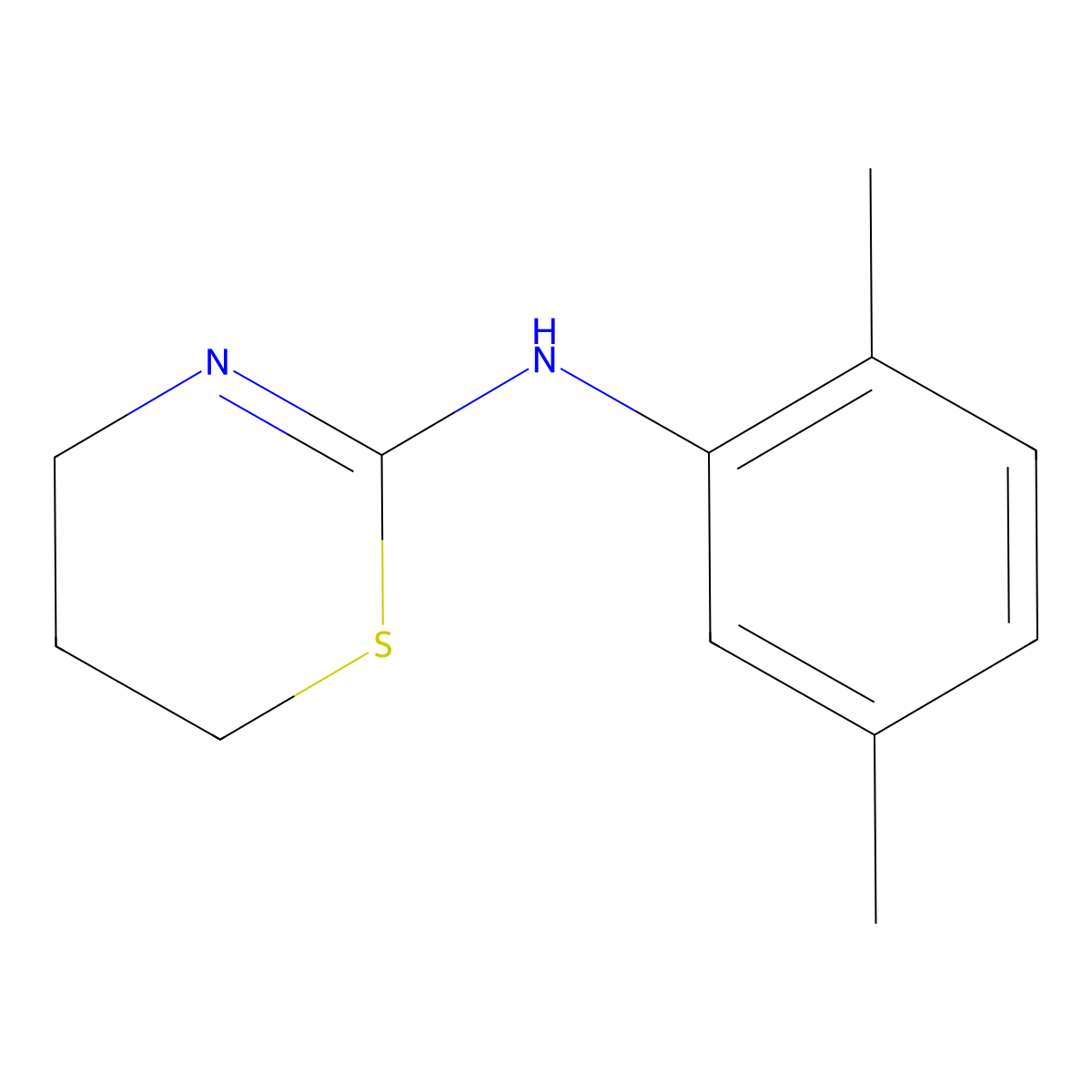 N-(2,5-dimethylphenyl)-5,6-dihydro-4H-1,3-thiazin-2-amine molecular structure, CAS 145621-48-3