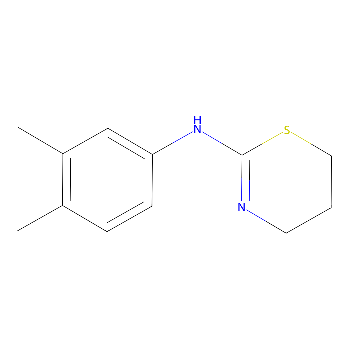 N-(3,4-dimethylphenyl)-5,6-dihydro-4H-1,3-thiazin-2-amine molecular structure, CAS 145621-49-4