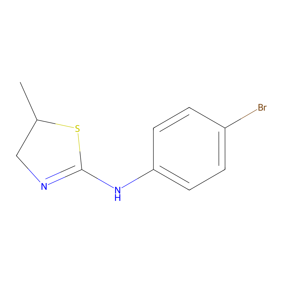 N-(4-bromophenyl)-5-methyl-4,5-dihydro-1,3-thiazol-2-amine molecular structure, CAS 145621-54-1