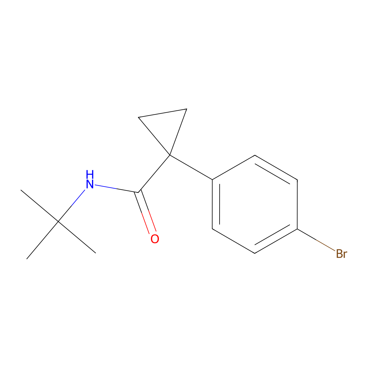 1-(4-Bromophenyl)-N-(1,1-dimethylethyl)cyclopropanecarboxamide molecular structure, CAS 1456225-34-5