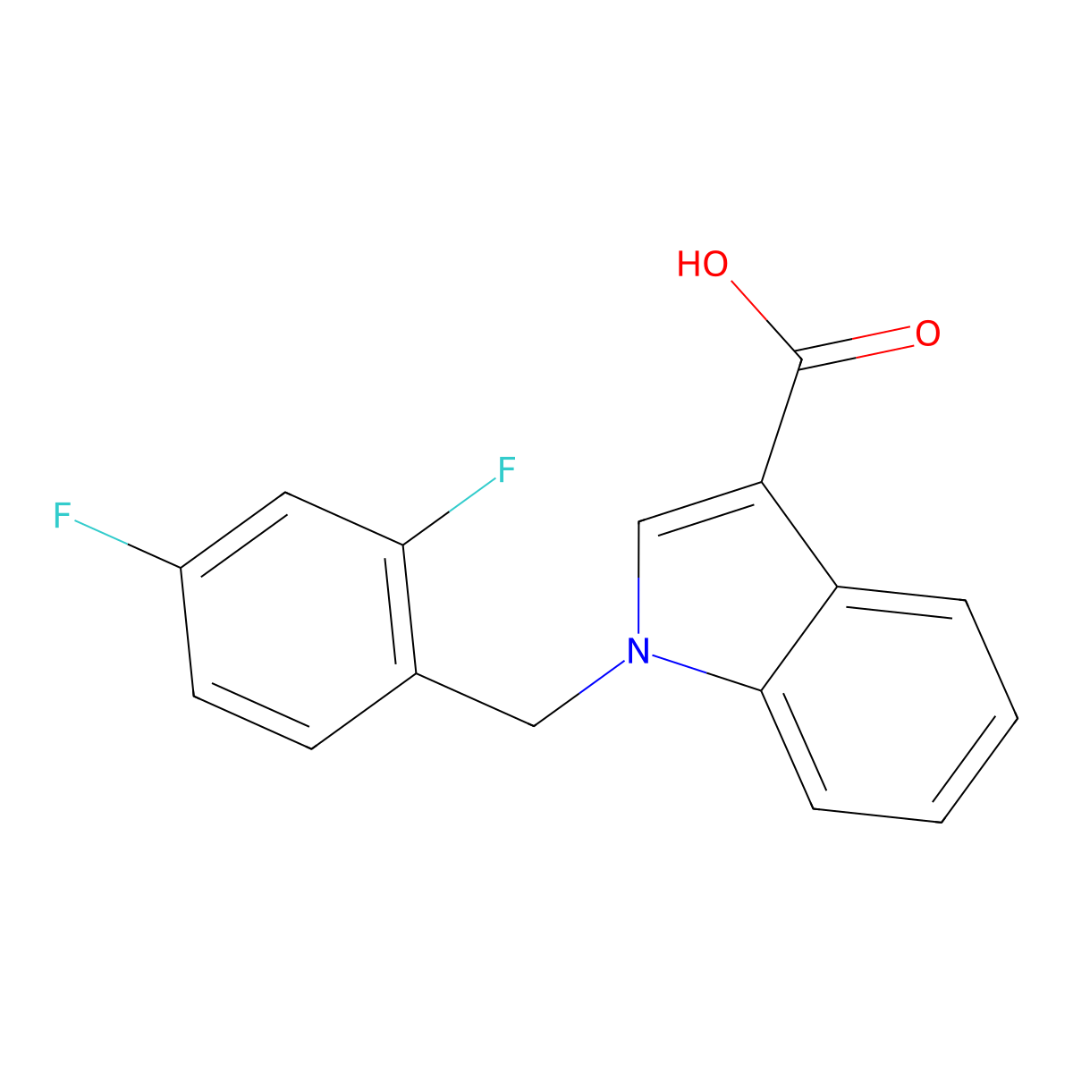1-(2,4-difluorobenzyl)-1H-indole-3-carboxylic acid molecular structure, CAS 1456233-40-1