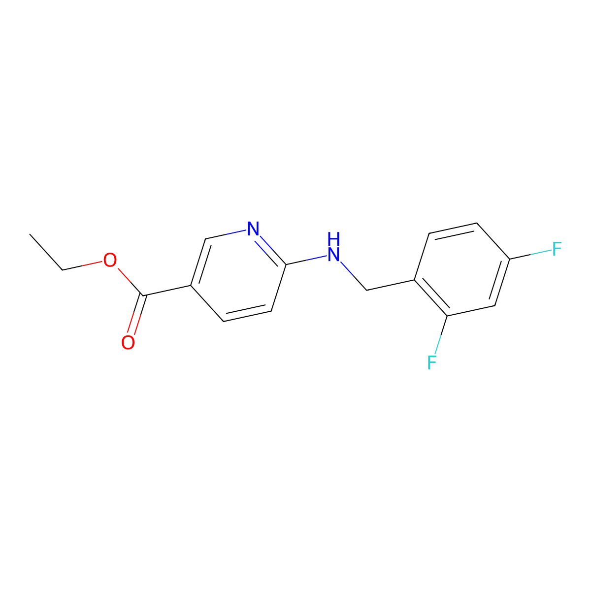 Ethyl 6-[(2,4-difluorophenyl)methylamino]pyridine-3-carboxylate molecular structure, CAS 1456235-84-9