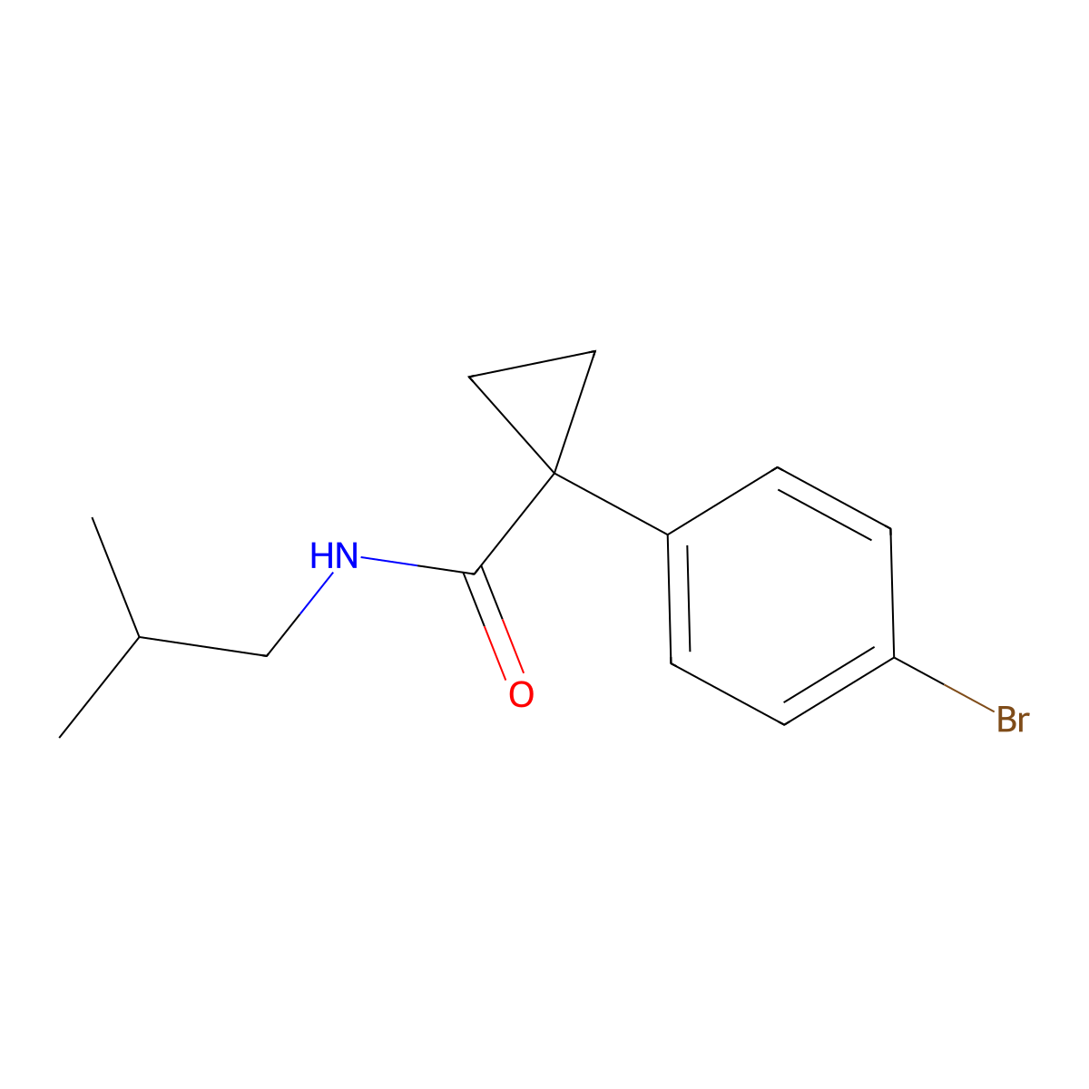 1-(4-bromophenyl)-N-isobutylcyclopropane-1-carboxamide molecular structure, CAS 1456249-69-6